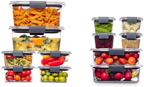 Rubbermaid Brilliance BPA-Free Airtight Food Storage Containers, 24-Piece Set, Easy for Meal Prep, Lunch & Leftovers by Rubbermaid