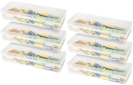 IRIS USA Clear Cases |Made in USA| Plastic Box Organizers (6-Pack)- Large by IRISUSA