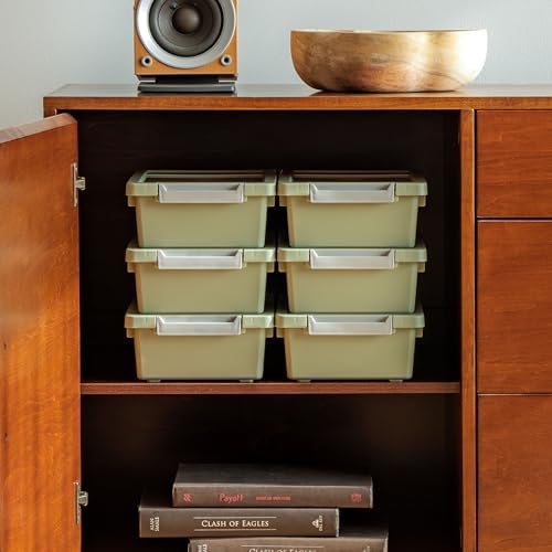 IRIS USA Storage Bins with Lids |Made in USA| 2 Qt - (6-Pack) - Sage Green - Image 4