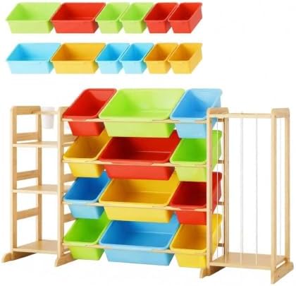 Toy Storage Organizer with Bookshelf and Stuffed Animal Storage - Kids Playroom Organization with 3 Shelves and 12 Bins - Toddler Living Room Toy Box for Collections - Nursery Bedroom Decor Essential by MirolamUS