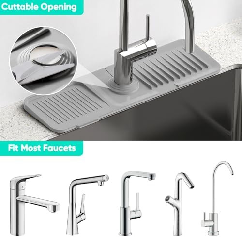 17.7'' Faucet Mat for Kitchen Sink Splash Guard Drain Mat Behind Faucet - Image 5