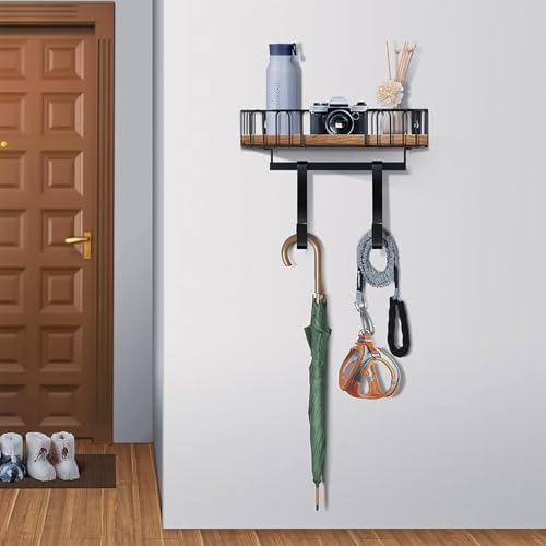 TJ.MOREE Ironing Board Hanger Metal Wall Mount Iron and Ironing Board Holder, Laundry Room Decor and Storage with Large Storage Black - Image 7