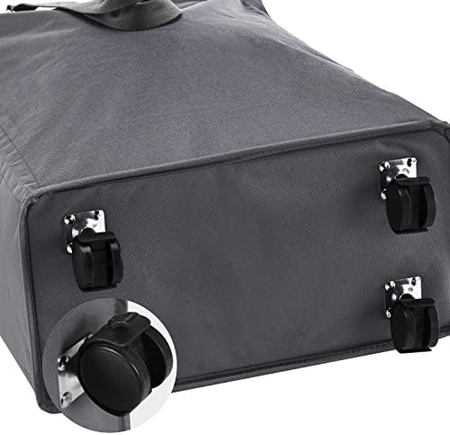 45L Slim Rolling Laundry Basket with Wheels & Adjustable Long Handles, Grey - Image 3