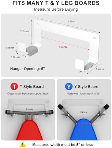 Extra Large Ironing Board Holder Wall Mount, Stainless Steel, White - Image 4