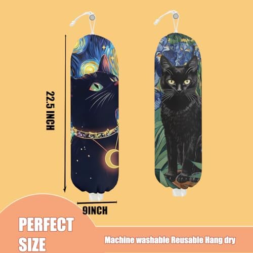 2 Pcs Cat Plastic Bag Holder, Wall Mount Plastic Bag Holders Storage bag - Image 2