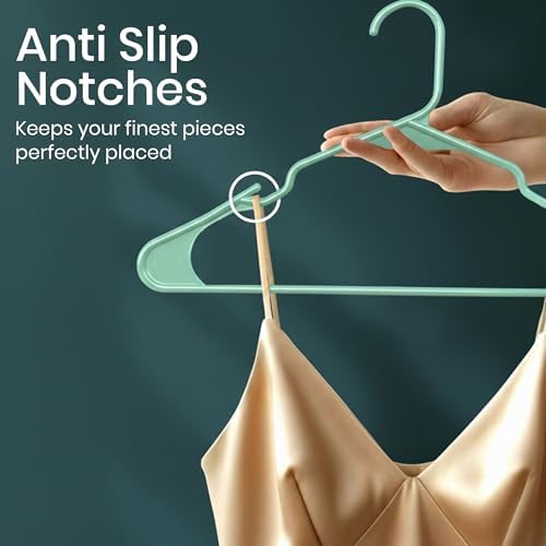 Utopia Home Plastic Hangers 30 Pack – Space Saving Clothes Hanger Aqua - Image 3