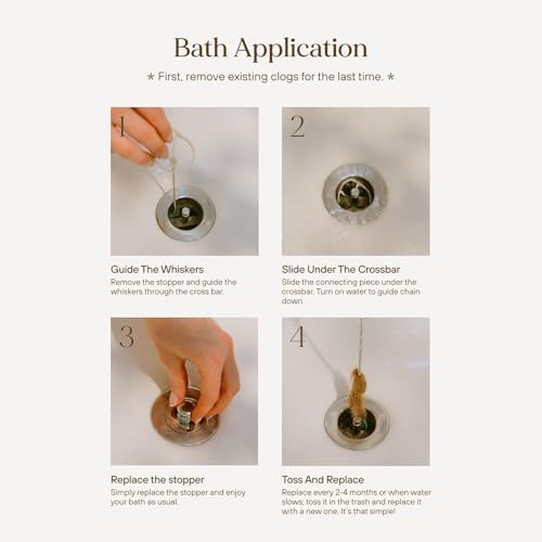 DrainWig Bathtub Drain Hair Catcher – Disposable Bathroom Hair Trap, Easy to Install in Bathtub Drain, Helps Prevent Clogs – As Seen on Shark Tank - Bathtub Accessories - Bathtub (4-Pack) - Image 5