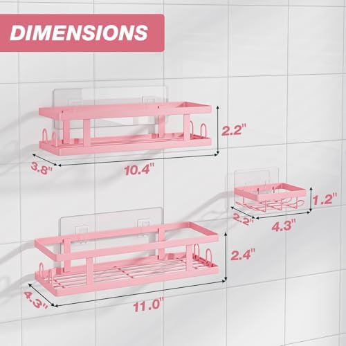 Youvip Pink Shower Caddy, 3 Pack - Image 2