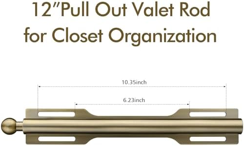 12" Valet Rod for Closet Pull Out (2 Pack, Antique Brass) - Image 3