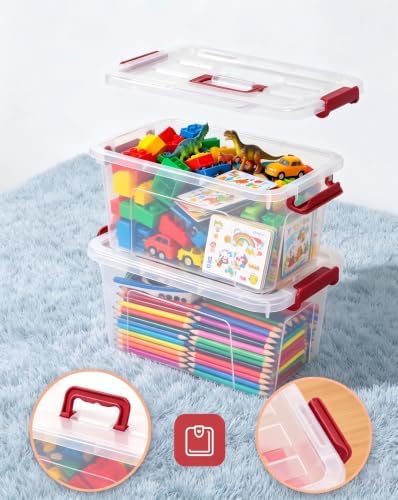 6 Pack Clear Plastic Storage Containers with Lids,Transparent Design,7Qt - Image 4