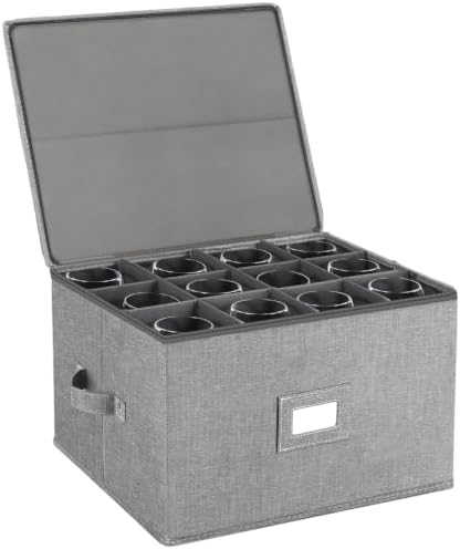 Stemware Storage Cases, Wine Glass Storage Box Containers with Dividers by popoly