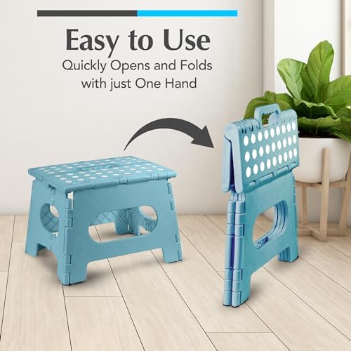 Handy Laundry Folding Step Stool 9 Inch 2-Pack, Teal, Holds 300 lbs - Image 3