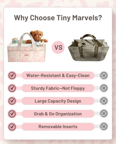 Diaper Caddy Organizer – Portable Nursery Storage with Removable Divider - Image 2