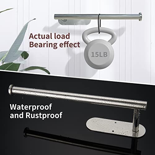 DEKAVA Under Cabinet Wall Mount Paper Towel Holder, Self-Adhesive Bar, Stainless Steel 13 inch (Bright Silver, 1) - Image 6