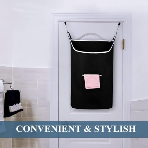 TFLC X-Large Hanging Laundry Hamper bag, 20x3.75x31", Black-XL - Image 6