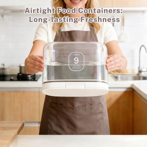 LEAWALK 6 Lbs Airtight Dog Cat Pet Food Storage Container PopTop White - Image 6