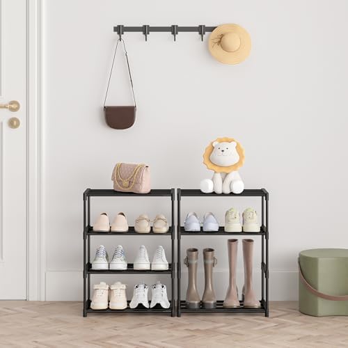 Autonomier 4 Tier Extra Small Shoe Rack (16.3" Wide), Narrow Stackable - Image 2