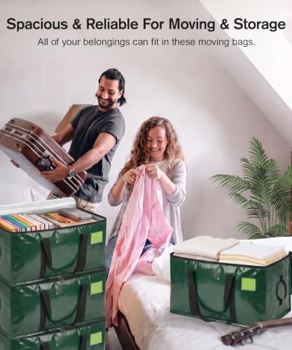 Moving Bags Heavy Duty Extra Large 10-Pack, 110 LBS Load Storage Bag, Green - Image 4
