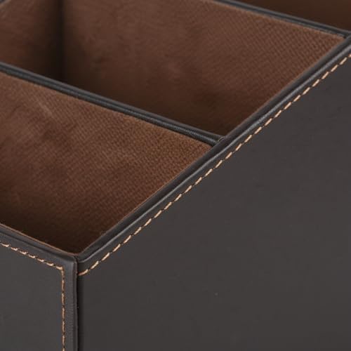 I-MART PU Leather Remote Control Holder Organizer with 3 Compartments, Stylish TV Remote Holder Caddy for Desk Nightstand Coffee Table and Media Accessory Storage (Brown) - Image 6