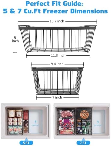 Freezer Organizers Bins, Black, 4 Pack - Image 2