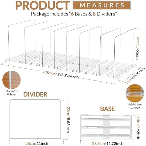 Adjustable Bag & Purse Organizer for Closet | Clear Shelf Dividers for Closet Organization, Vertical Handbag Separator for Sweater, Shirts & Clutches, Perfect for Bedroom, Living Room, Home - Image 4