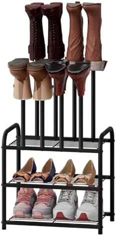 viewcare Black Boot Rack, Small Boot Rack Organizer, Tall Boots with Shoe Rack for Closet, Shoe Shelf Storage Organizer for Entryway Small Space by VIEWCARE