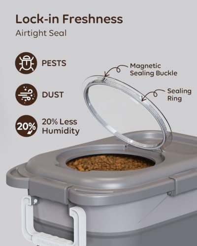 Collapsible Dog Food Container for 10-25 lbs, Airtight Storage Bin - Image 3