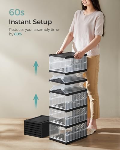 SONGMICS Foldable Shoe Boxes, 6-Tier for 18 Pack, Fit up to US size 13 - Image 2