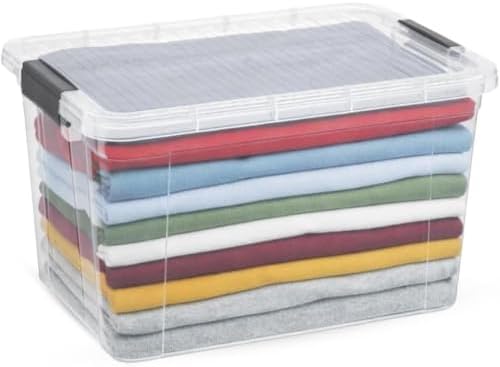 Superio 14.7 Quart Clear Plastic Storage Boxes with Lids, Stackable Organizer Containers, BPA-Free Storage Bins for Home, Office, School & Dorm, 5 Pack by Superio