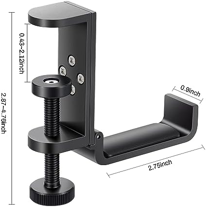 All Aluminum Foldable Headphone Holder for Desk, Black - Image 2