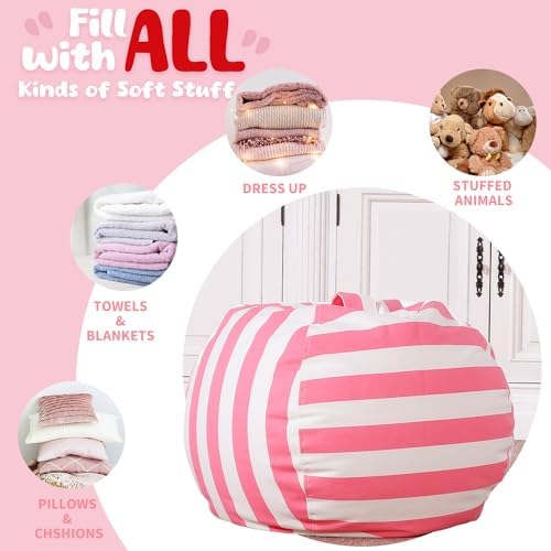 WEKAPO Stuffed Animal Storage Bean Bag Chair Cover for Kids - Image 5