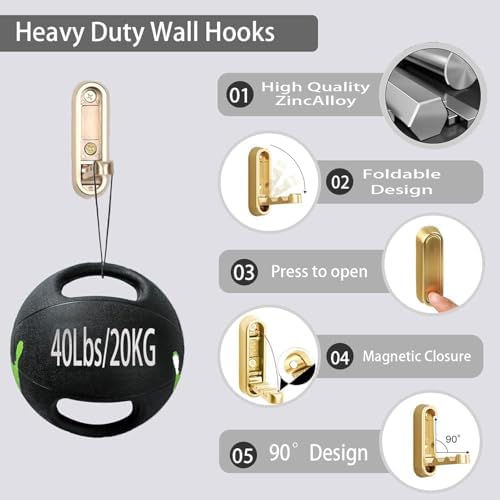 2Set Folding Wall Hooks, 2026 Folding Coat Hooks, Closet Hooks Wall Mount,Foldable Wall Hooks, Clothes Hooks for Wall, Valet Hook,Wall Hooks for Hanging,Bag Hooks for Wall(2PCS Black) - Image 2
