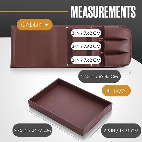 Armchair Caddy, Couch Caddy, Recliner Accessories, Armrest Organizer Brown - Image 2