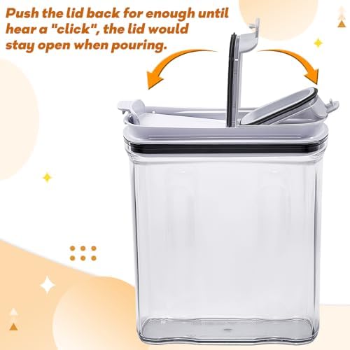 Cereal Containers Storage Set, Airtight Food Storage Container with Lid 2.5L,2PCS BPA-FREE Plastic Pantry Organization Canisters for Rice Cereal Flour Sugar Dry Food in Kitchen… - Image 5