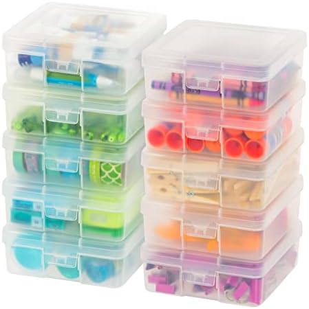 IRIS USA Clear Cases |Made in USA| Plastic Box Organizers (10-Pack)- Small by IRISUSA