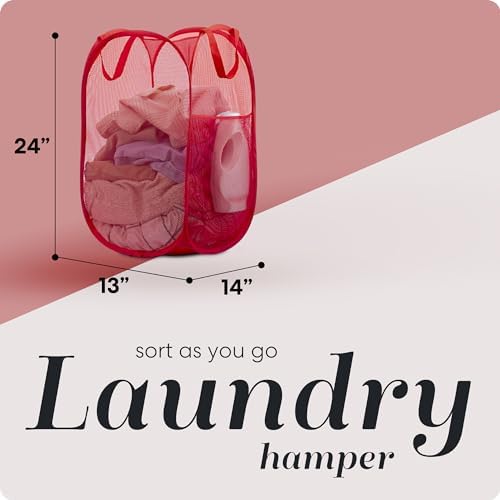 Handy Laundry Mesh Pop-Up Laundry Hamper, Collapsible Basket 2-Pack - Image 2