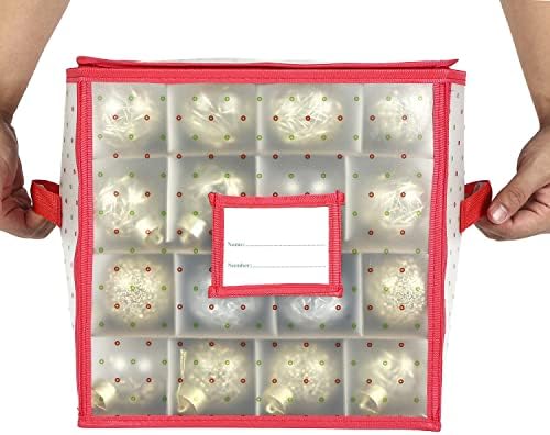 Sattiyrch Plastic Christmas Ornament Storage Box with Trays,Customizable Dividers,Dust-Proof Durable Ornament Organizer Holder,Christmas Storage Containers,Holds 64 x 3 inch Ornaments - Image 5
