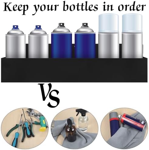 2 Pcs Magnetic Aerosol Spray Can Holder, 16.54 x 3.15 x 4.33 Inch, Black - Image 3