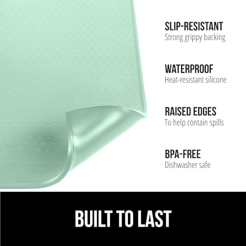 GORILLA GRIP Silicone Coffee Mat, Espresso Bar Essentials, 12x19, Mint - Image 2