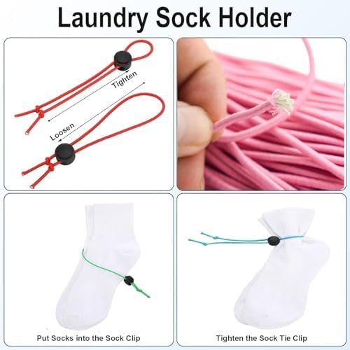 50Pcs Sock Clips - Amazing Laundry Sock Holder and Tie Clips - Organizer for Washing Machine and Dryer - Image 5