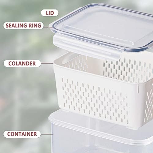 4 Pack Fresh Food Storage Containers, Fruit Organizer for Refrigerator - Image 3