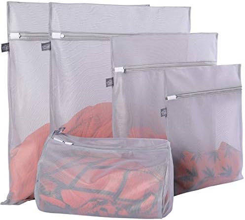 Lingerie Bag for Washing Delicates, Grey Laundry Bags for Delicates, 5Pcs by Kimmama