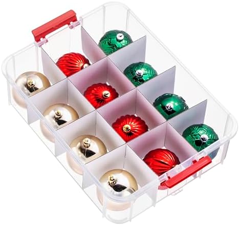 Tribello 2-Layer Christmas Ornament Storage Box Plastic - 24 Compartment Cchristmas Decoration Storage Box - Image 2