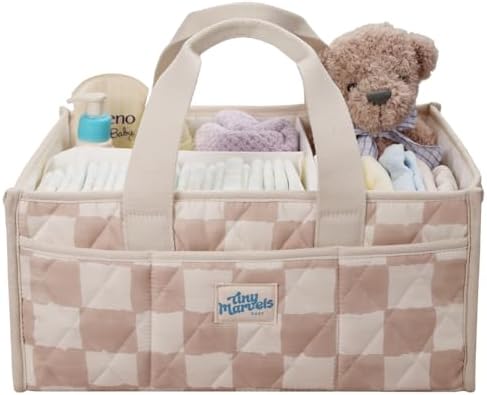 Diaper Caddy Organizer – Portable Nursery Storage with Removable Divider by TinyMarvelsBaby