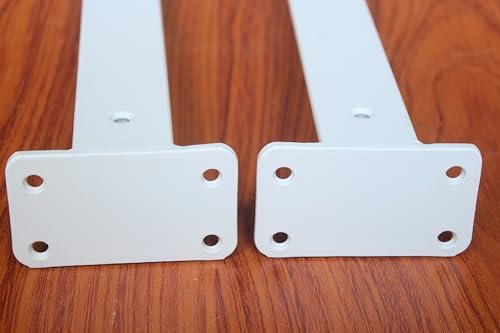 12 Pack - 12 inch White Hidden L Shelf Bracket (1/5 Inch Thicked) Iron Floating Shelf Brackets Rustic Industrial Metal Brackets for Shelf Support - Image 3