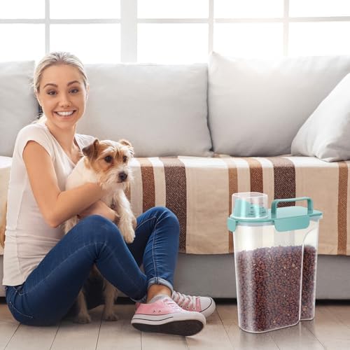 LEAWALK 5-7Lbs Airtight Dog Cat Food Storage Container Elegant Blue 2Pack - Image 6