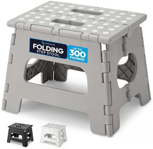 Handy Laundry Folding Step Stool 8 Inch, Gray, Non-Slip Holds 300 lbs by Handy+Laundry