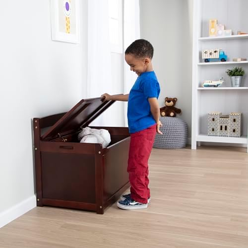 Melissa & Doug Wooden Toy Chest, Toy Storage Box with Hinged-Lid, Playroom Furniture for Kids Ages 3+ (Espresso) - Image 5