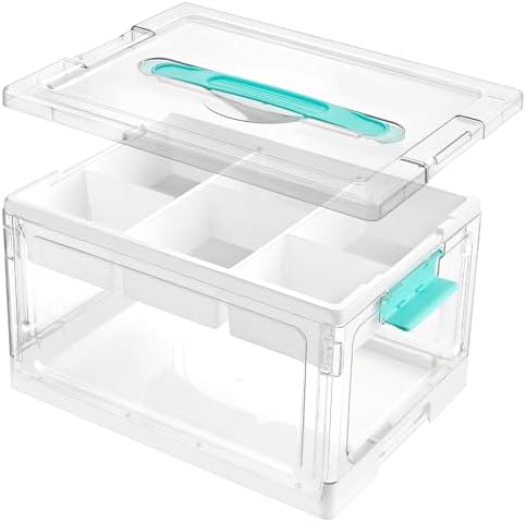 Vtopmart 24 QT Clear Storage Box with Tray & Dividers, 1 Pack–Basic by Vtopmart