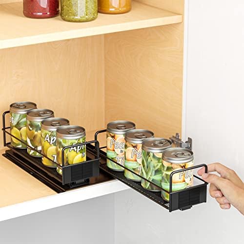 SpaceAid Pull Out Spice Rack Organizer for Cabinet, Heavy Duty Slide Out Seasoning Kitchen Organizer, Cabinet Organizer, with Labels, 7.7" W x10.8 D x4 H, 2 Drawers 1-Tier - Image 5
